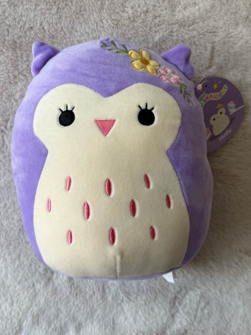 NWT Squishmallows Holly the Owl Flowers Easter 2024 8” - Picture 4 of 5